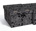 Dekoracyjne pudełko kartonowe A4, 33x25x18cm, koronka czarna