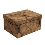 Dekoracyjne pudełko kartonowe A4, 33x25x18cm, stare mapy