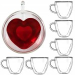 6x Szklanki termiczne do kawy drinków serce 250ml
