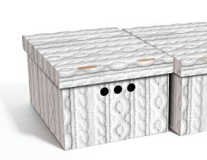Dekoracyjne pudełko kartonowe A4, 33x25x18cm, sweterek