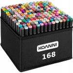 Markery alkoholowe dwustronne KOANNI 168 szt +etui