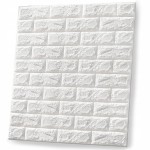Panele 3D ścienne samoprzylepne tapeta 1x sztuka 77 cm x 70 cm (0,54 m2) biała cegła
