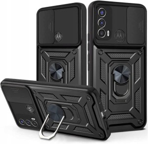 Motorola Moto E20 / E30 / E40, Etui pancerne Slide 3w1 Ring