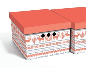 Dekoracyjne pudełko kartonowe A4, 33x25x18cm, świąteczny sweter