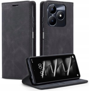 Realme C53, Etui skórzane z klapką magnetyczne 100% skóra