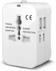 Przejściówka USA UK EU AUS  adapter sieciowy podróżny + 2x USB