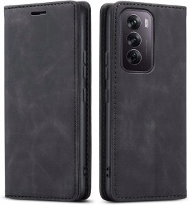 Oppo Reno 12 Pro 5G, Etui skórzane z klapką magnetyczne 100% skóra