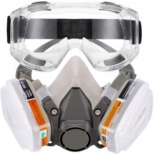 Maska przeciwpyłowa 6200 ochronna + 2x wkłady węglowe +  filtry + okulary