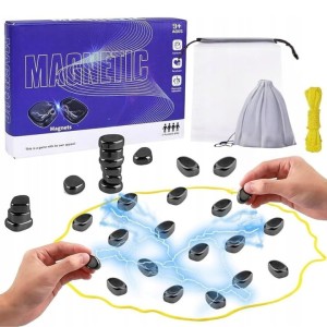 Magnetyczna gra w szachy edukacyjna kamienie magnetyczne 30 + plansza 2w1