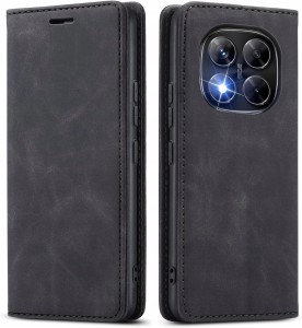 Xiaomi Redmi Note 14 Pro + Plus 5G, Etui skórzane z klapką magnetyczne 100% skóra