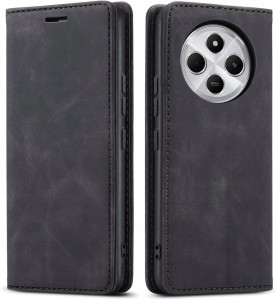 Xiaomi Redmi 14C, Etui skórzane z klapką magnetyczne 100% skóra