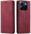Skórzane etui magnetyczne do Xiaomi Redmi Note 14 4G w kolorze czerwonym