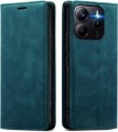 Skórzane etui magnetyczne do Xiaomi Redmi Note 14 4G w kolorze turkusowym