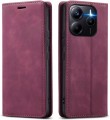 Skórzane etui magnetyczne do Xiaomi Redmi Note 14 4G w kolorze buraczkowym