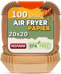 Papier do pieczenia foremki do Air Fryer zestaw 100 szt 20cm wkłady tacki