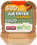 Papier do pieczenia foremki do Air Fryer zestaw 400 szt 20cm wkłady tacki
