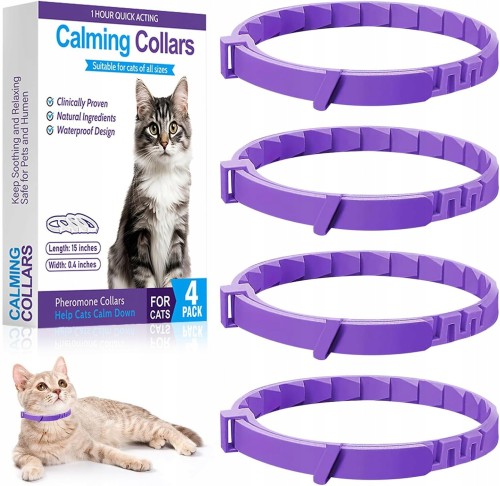 obroża uspokajająca dla kota feromonowa zestaw 4 sztuki Koanni calming collar