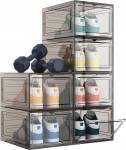 6x Organizer na buty modułowy Premium Transparent – pudełko pojemnik do przechowywania obuwia
