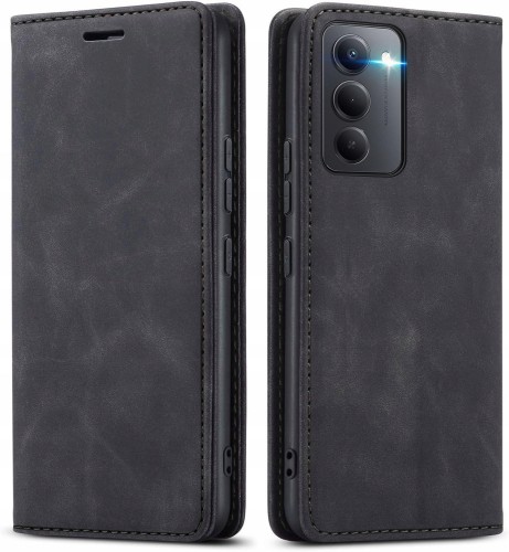 Czarne etui książkowe do Xiaomi Redmi 15 z magnetyczną klapką
