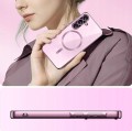 Eleganckie etui magnetyczne Samsung Galaxy A17 transparentne różowe złoto ochrona telefonu