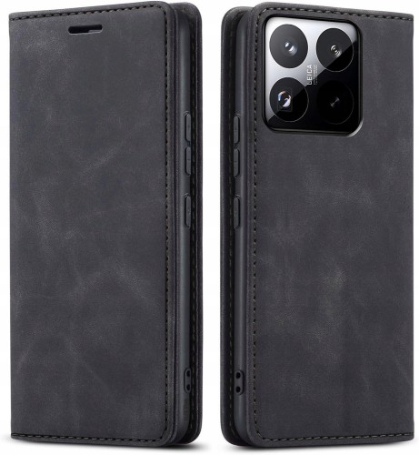 Czarne etui portfelowe do Xiaomi 15T z miejscem na dokumenty i karty płatnicze. Idealne połączenie ochrony telefonu i funkcji portfela.