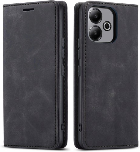 Czarne etui portfelowe Oppo A5 Pro 5G z wycięciem na aparat
