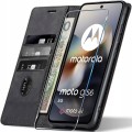 Etui skórzane Motorola Moto G56 z klapką. Pokrowiec typu portfel z miejscem na karty i dokumenty zapewnia kompleksową ochronę telefonu przed uszkodzeniami.