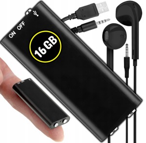 Mini Dyktafon Cyfrowy 16GB VOX – Rejestrator Dźwięku, Aktywacja Głosem