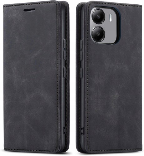 Czarne etui książkowe do Motorola Moto G06 z eleganckim wykończeniem oraz pełną ochroną obudowy i ekranu.