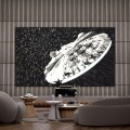 Panele ścienne 3D imitacja lameli za telewizorem nowoczesna dekoracja salonu