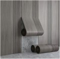 Samoprzylepna tapeta 3D lamele w rolce 280 × 60 cm imitacja drewna szara