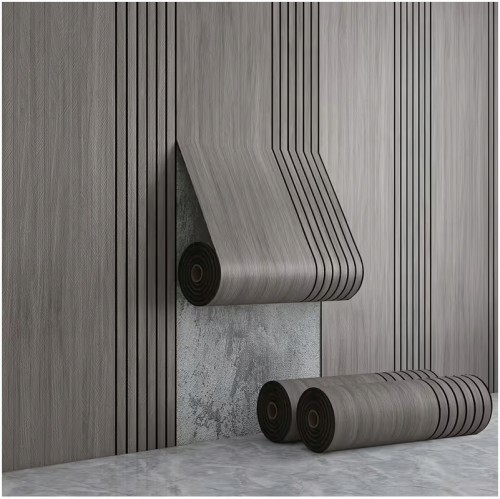 Samoprzylepna tapeta 3D lamele w rolce 280 × 60 cm imitacja drewna szara