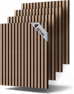 Panele Ścienne 3D Samoprzylepne Lamele 67x67 cm 5 mm Zestaw 4 szt.