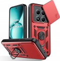 Czerwone etui pancerne Slide CamShield do Xiaomi Redmi Note 15 Pro Plus 5G z ringiem i osłoną aparatu