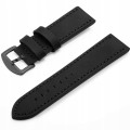 Czarny skórzany pasek do smartwatcha Xiaomi Amazfit Redmi szerokość 22 mm