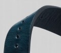 Niebieski pasek ze skóry naturalnej 22 mm do zegarka i smartwatcha – zbliżenie materiału