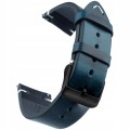Niebieski pasek skórzany 22 mm do smartwatcha z czarną klamrą i Quick Release