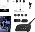 Zestaw interkom motocyklowy V6 Pro z akcesoriami, słuchawkami, mikrofonem i przewodem USB-C