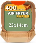 Papier do pieczenia Air Fryer 400 szt 22x14 cm atestowane wkłady papierowe foremki tacki do frytkownicy AirFryer