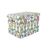 Dekoracyjne pudełko kartonowe XL, 42x32x32cm, sowy