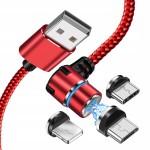 Kabel magnetyczny 3w1 do IPHONE / MICRO USB / TYP C