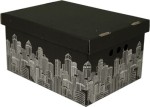 Dekoracyjne pudełko kartonowe A4, 33x25x18cm, miasto / city