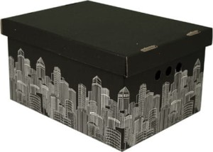 Dekoracyjne pudełko kartonowe A4, 33x25x18cm, miasto / city