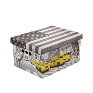 Dekoracyjne pudełko kartonowe A4, 33x25x18cm, Nowy Jork / New York