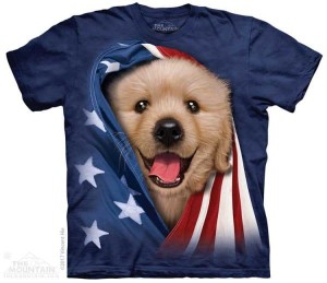 Koszulka - Pies - Patriotic Golden Pup - The Mountain