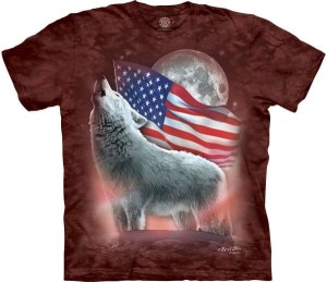 Koszulka - Wilk - Patriotic Lights - The Mountain